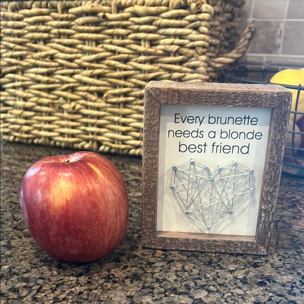 Wooden Frame with Heart String Art - Brown